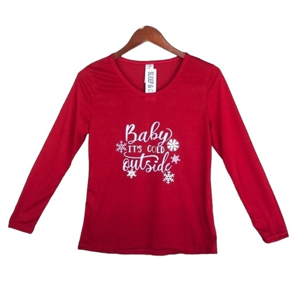 Sleep & Co. Other - Sleep &‎ Co Long Sleeve Baby It’s Cold Outside Snowflake Graphic Pajama Top
